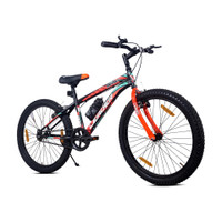 LEADER Beast 24T City Bike Without Gear Single Speed, Frame Size: 16 Inches 24 T (inch) Mountain Cycle(Single Speed, Black, Rigid)