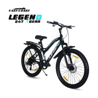 EAST COAST LEGEND 24T Bicycle Big Kids Boys & Girls 9 to 15 age 7 SPEED 24 T (inch) Mountain Cycle(7 Gear, Black, Only Front Suspension)