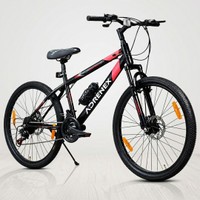 Adrenex Turbo Rider 26T 21 Speed Cycle with Dual Disc Brakes, MTB Bike for Boys & Adults 26 T (inch) Mountain Cycle(21 Gear, Black, Only Front Suspension)