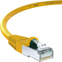 iVoltaa Ethernet Cable 7.6 m Metal Braided CAT-8 SSTP 40 Gbps Dual Shielded+(Compatible with Routers, Laptop, Computers, Gaming Cosoles, HDTV, Set Top Box, Network Switches, Yellow, One Cable, RJ-45 To RJ-45)