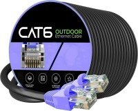 35 Meters Outdoor CAT6 Internet Lan Cable Waterproof/UV Resistant Patch Cord 35 m LAN Cable(Compatible with ?PC, Server, Router, Modem, CCTV, Black)