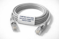 KNP LAN Cable 3 m HIGH QUALITY CAT6 LAN NETWORK CABLE PATCH CORD(Compatible with LAPTOP, DESKTOP, ROUTER, NETWORK SWITCH, ALL NETWORK DEVICES SUPPORT CAT6 RJ45 CONNECTOR, Grey White, One Cable, RJ-45 To RJ-45)