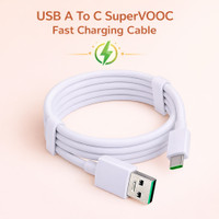 Tart USB Type C Cable 3 A 1 m Original SuperVOOC 65W Type C Fast Charging Cable | Charge & Data Sync Compatible with Oppo F31 Pro 5G, F29 Lite, F27 Lite, F25 Lite(Compatible with Other Type-C Devices, White, One Cable, USB Type A To USB Type C)