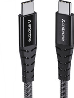 Ambrane USB Type C Cable 3 A 1.5 m RCTT-15 Type C to(Compatible with Smartphones, Black, One Cable)