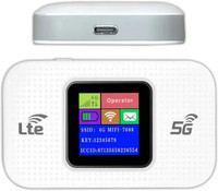 GIANAC 4G LTE Wireless Dongle with All SIM(5G) Network Support with LCD Display 300 Mbps Data Card ,Calls not Supported(White)