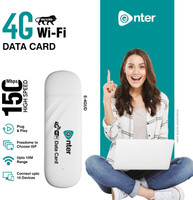 Enter 4G USB WI-FI SIM MODEM GREEN SIM DATA CARD (E-4GUD) 150 Mbps Data Card ,Calls not Supported(White)