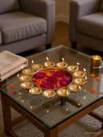 HYATT CREATION URLI8D10X10 Iron Decorative Platter(Gold)