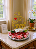 THE BRIDE MADE engagement ring tray Wood Decorative Platter(Red)