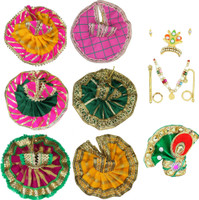 RRR HANDICRAFTS Stylish Bal Gopal, Kanha Ji, Thakur ji, Laddu Gopal Dress ( 1 Pugdi , 1 Jewellery set) Dress Size ( 0 to 2 ) Dress(Cotton)