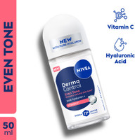 NIVEA Derma Control Eventone, 0%Alcohol, Hyaluronic Acid, Vitamin C, Brighter Underarm Deodorant Roll-on  -  For Women(50 ml)