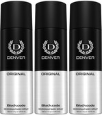 DENVER Black Code Body Spray  -  For Men(540 ml, Pack of 3)