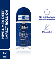 Nivea Men Deep Impact with Maxxtech, Black Carbon, 72h Odour Protect, Long Lasting Deodorant Roll-on  -  For Men(50 ml)