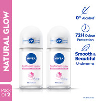 NIVEA Natural Glow, Even Tone & Smooth Skin, with Vitamin C & 0% Alcohol Deodorant Roll-on  -  For Women(100 ml, Pack of 2)