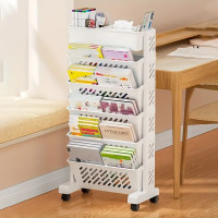 Pinkwhale 6 Compartments Plastic 6XL Textbook File Organizer Shelf Suitable For Home School Office(White)