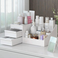 Charmpeak 7 Compartments Plastic Stationery and Cosmetic Makeup Drawer Organizer Box(White)