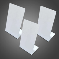CPI 3 Compartments Acrylic A6 High Quality Bar code QR Code L Shape Display Stand (Pack of 3)(White)