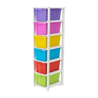 J K INTERNATIONAL 6 Compartments Plastic Modular Drawer(Multicolor)