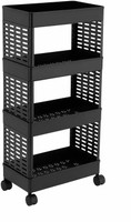 Cantus Black Plastic Kitchen Trolley(DIY(Do-It-Yourself))