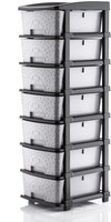 PALAK 7 Plastic Modular Transparent Drawer System for Home, Office, Hospital, Parlor Plastic Free Standing Chest of Drawers(Finish Color - Grey, Door Type- Hinged, Pre-assembled)
