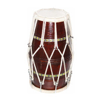 RAM musical Dholak in mango wood Brown polish Half set Wooden Bongo(30 cm)