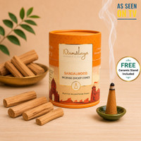 nirmalaya Sandalwood Handcrafted Dhoop Cone For Pooja | Incense Cone with Sacred Flower Sandal Dhoop(Pack of 60)