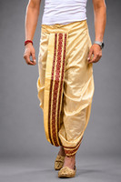 GOURI COLLECTIONS Ready To Wear Marwadi Dhoti Pant System With Adjustable Drawstring Embellished, Solid Men Dhoti
