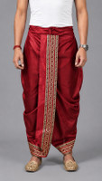 GOURI COLLECTIONS Ready To Wear Marwadi Dhoti Pant System With Adjustable Drawstring Embellished, Solid Men Dhoti
