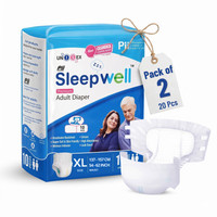 Pii SLEEPWELL Sleepwell Adult Diaper Tapes Unisex 8H Absorbency Leak Guard Disposable - XL(20 Pieces)