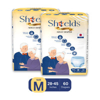 Shields Premium Pant Style | Pack of 2 | Adult Diapers - M(60 Pieces)