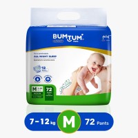 BUMTUM Baby Diaper Pants Double Layer Leakage Protection High Absorb Technology - M(72 Pieces)