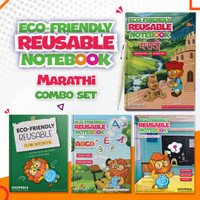 Shopndia Marathi Combo Eco-Friendly Reusable Notebooks for Kids Handwriting Improvement A4 Notebook Ruled 60 Pages(Multicolor, Pack of 4)