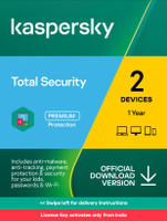 Kaspersky 2 PC 1 Year Total Security Compatible with Windows (Email Delivery - No CD)(Standard Edition)