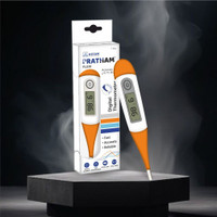 ADICARE Pratham Digital Thermometer with Flexible Tip for Kids & Adults With Fever Alert & Memory Function for Fever Check Thermometer(Orange)