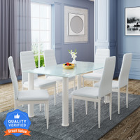 Flipkart Perfect Homes Levyn Metal 6 Seater Dining Set(Finish Color -White, Knock Down)
