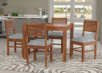 Devsignature Solid Sheesham Wood Four Seater Dining Set For Kitchen , Hotel , Restaurant Solid Wood 4 Seater Dining Set(Finish Color -Natural, DIY(Do-It-Yourself))