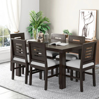 Modway Sheesham Wood 6 seater dining set with chairs For Room/Home/Hotel Solid Wood 6 Seater Dining Set(Finish Color -Walnut, DIY(Do-It-Yourself))