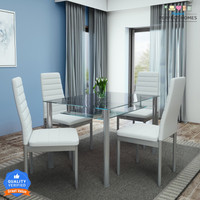 Flipkart Perfect Homes Kallos Metal 4 Seater Dining Set(Finish Color -Ivory SIB, Knock Down)