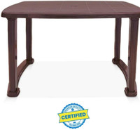 National plasto 201 Plastic 4 Seater Dining Table(Finish Color - Brown, Pre-assembled)