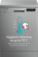 Voltas Beko by  A TATA Product DF14S2 Free Standing 14 Place Settings Intensive Kadhai Cleaning| No Pre-rinse Required Dishwasher