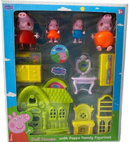 RIGHT SEARCH Peppa Pig Family set with House Furniture Toy Set-Birthday Gift for Girls(Multicolor)
