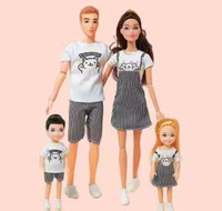 FUN n STYLE Mom Dad Kids Doll Set – 4 Character Family Play Figure for Imaginative Role Play(Multicolor)