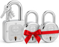 HARRISON Padlocks Buy 1 Get 2 Free | 1 Square Lock 55mm with 2 Lock 50mm | Lock and Key | Padlock(Bright Chrome Plated Finish)