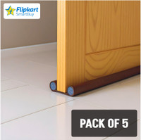 Flipkart SmartBuy (Pack of 5 ,39 inch )Door Guard Bottom Seal Strip Gap Filler , Noise Reduction Door Mounted Door Stopper(Brown)