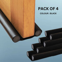 ZUDORA (PACK OF 4)Door Bottom Sealing Strip Guard for Home Under Door Draft Door Bottom Sealing Strip Guard for Home/Office(36 inch) Floor Mounted Door Stopper(Black)