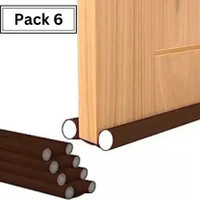 DEAGAN Double Sided Under Door Protector/Seal Cover Twin Draft Blocker Guard with Dust (Pack of 6 ,39 inch) Cooling Air, Control Double Sided Under Door Protector Door Mounted Door Stopper(Brown)