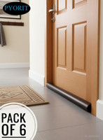 PYORIT Double Sided Under Door Protector/Seal Cover Twin Draft Blocker Guard with Dust (Pack of 6 ,39 inch) Cooling Air, Control Double Sided Under Door Protector Door Mounted Door Stopper(Brown)
