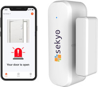 Sekyo Pack of 2 WiFi Smart Door Sensor Alarm for Home | Real-time Phone Alert Door & Window Door Window Alarm(with siren Magnetic Wireless Door Open Alarm Security System)