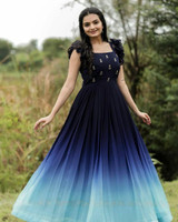 Tilton Women Fit and Flare Blue Maxi/Full Length Dress