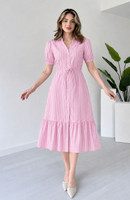Dressberry Women Fit and Flare Pink Midi/Calf Length Dress