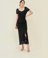 AAYU Women A-line Black Maxi/Full Length Dress